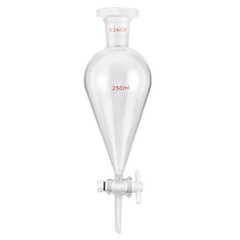 Separating Laboratory Funnel with PTFE Plug 250ml 24/29 Joints QWORK