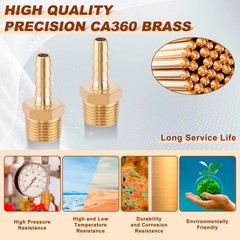Durable Brass Coupler Hose Adapter -40°F to 160°F Temperature Range Brand New