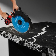 Electric Concrete Cutter Saw, Circular Saw with Saw Blade and Rolling Pulley
