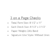 100 Sheets – 300 Checks Blank Check Stock Paper – Blue – Three (3) on a Page