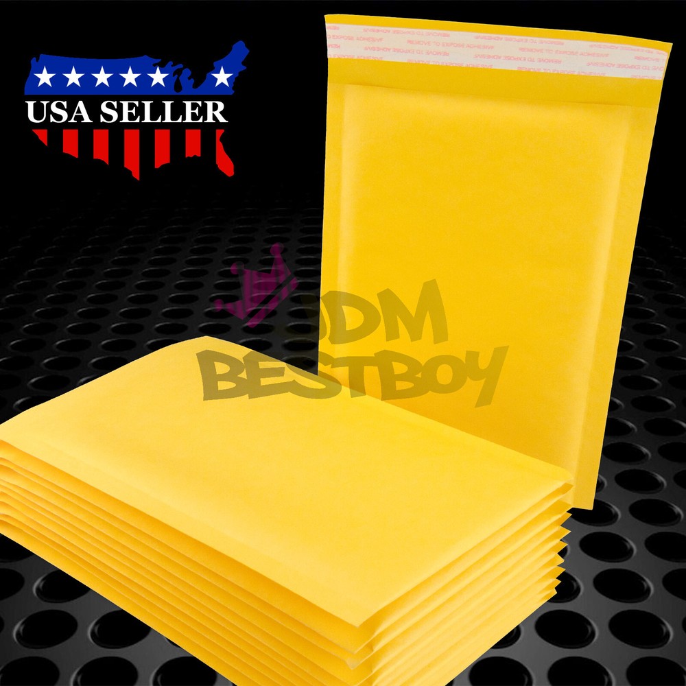 #CD 7″x8″ (18cm x 21cm) Yellow Kraft Bubble Mailer Mailing Shipping Envelope Bag