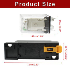 2 Pcs DC 12V Coil 8 Pin 10A DPDT Electromagnetic Power Relay 12V, 8Pin-10A