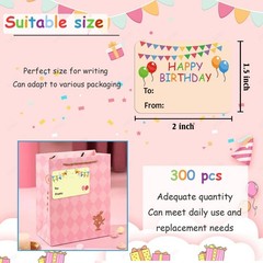 Happy Birthday Gift Tags Name Stickers 1.5 x 2 2×1.5 Inch, Rectangle