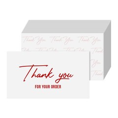 Thank You For Your Order Thick Business Cards, Package Inserts, 2 x 3.5, 100 Qty