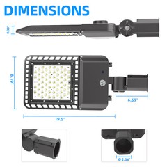 220V LED Parking Lot Light 200W LED Shoebox Light AC 100-277V with Slip Fitter