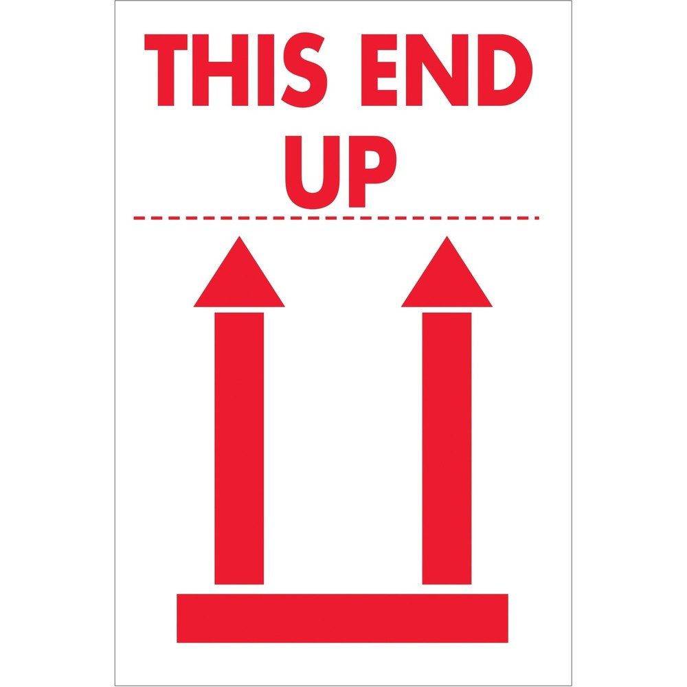 Tape Logic Aviditi Tape Logic 2″ x 3″,”This End Up” Red/White Warning Sticker…