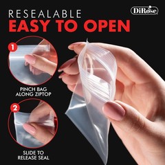 Dirose – 7 x 10 Reclosable Poly Zip Bags (1000 Count), 2 Mil – Plastic Zip&lock