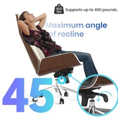 Luxury Wooden Swivel and Adjustable Executive Chair Wide Pu leather Office Chair