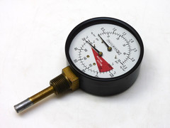 DEVILBISS DUAL PRESSURE & TEMPERATURE GAUGE 0-3.5KG 0-50PSI 20-120°C 60-260°F