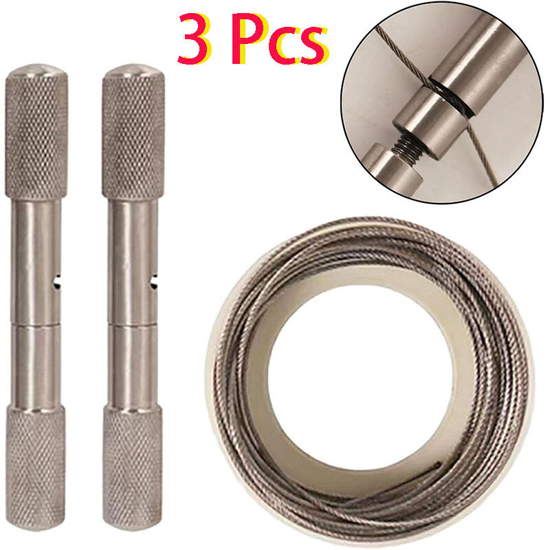 3 Pcs – OB Handles and Wire Saw 23″ Heavy Duty Handsaw for Cattle Dehorning