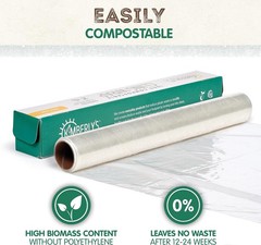 Compostable Cling Wrap – 99 ft × 12 in Roll