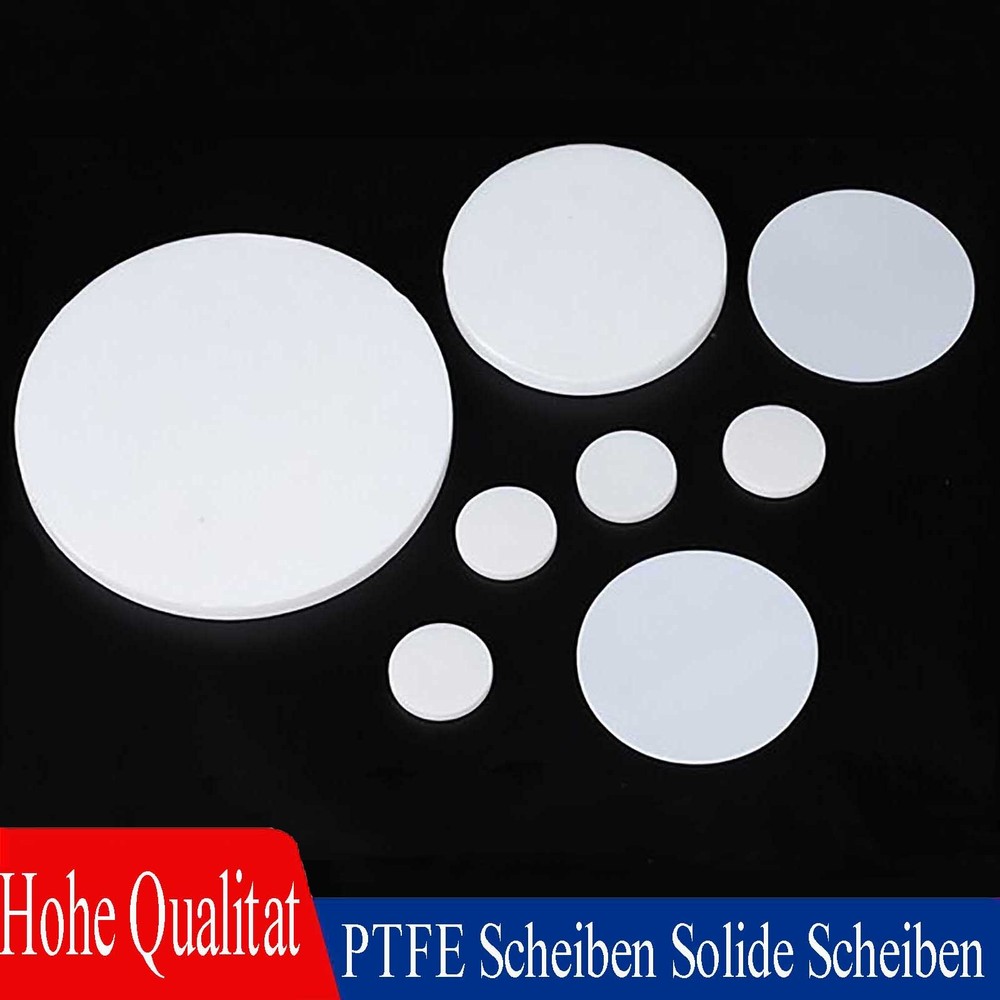 Ø 5mm-150mm PTFE Solid Round Seal Gaskets Disc Thick 0.5/1/1.5/2/3/4/5/6/8-10mm