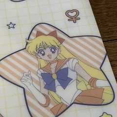 Vintage Anime 1990s SAILOR MOON clear document file folder Bandai Namco
