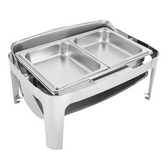 9.54QT Stainless Steel Chafer Buffet Chafing Dish Set Roll Top Food Warmer New!