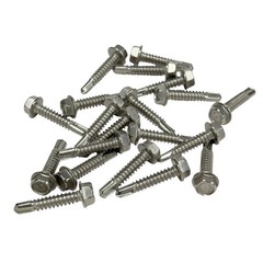 20 pcs Self Drilling TEK Screws 1/4 in x 1-1/4 in Hex Head Stainless Steel