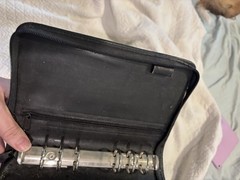 Genuine Leather Planner Wallet Mundex Black Organizer Zip Around 6 Ring Binder