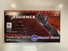 Advance Exam Nitrile Gloves Powder Free Black,Case Of 1000 PCs Extra Large 5 Mil