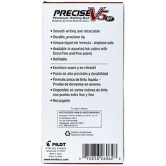 Pilot Precise V5 RT, 3 Pens With 4 Packs of Refills, Black Ink, 0.5mm X-Fine