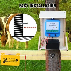 ATMOREA 4.5J 12KV AC Powered Fence Charger Up to 12KM Electric Fence Energizer