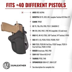 1791 GUNLEATHER P320 Paddle Holster – Optic Ready OWB CCW Leather Gun Holster…