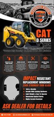 CAT SKID STEER CAB DOOR POLY 345-6230 232D 236D 242D 246D 262D 272D TINTED