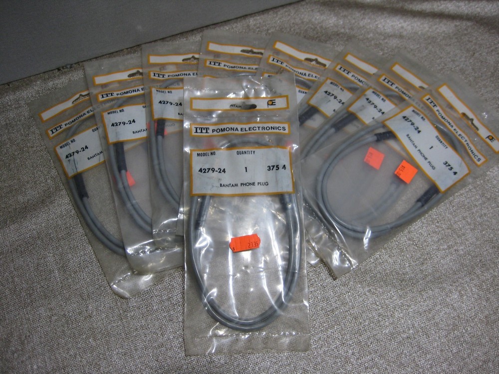 LOT OF 9 ITT POMONA ELECTRONICS 4279-24 NOS BANANA PLUG CABLES FREE SHIPPING!