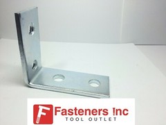 (QTY 25) 4-Hole 90° Corner Angle for Unistrut / B-Line Channel #4653 P1325 Zinc