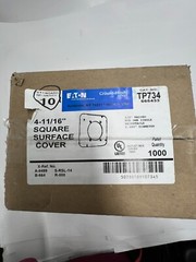 (QTY 10) Eaton TP734 Crouse-Hinds 4-11/16″ Square Surface Cover Raised Surface