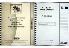 IH International 91 Combine Parts Manual Catalog & Attachments