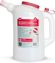 Premium 6 Quart Measuring and Dispensing Jug, Flexible 10.5″ Spout, Made in USA