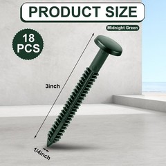Blulu 36 Pcs 3 Inch Vinyl Shutter Fastener Window Panel Peg Lok Pin Pegs Screws