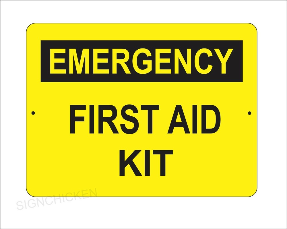Caution Sign – FIRST AID KIT – 9″ x 12″ OSHA Safety Sign – SAFETY SIGNS
