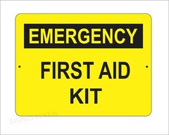 Caution Sign – FIRST AID KIT – 9″ x 12″ OSHA Safety Sign – SAFETY SIGNS