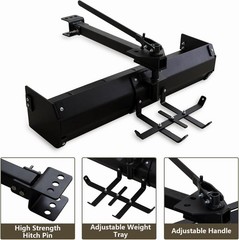 42″ Heavy Duty Tow-Behind Box Scraper, Tractor Grader Blade Attachment for ATV
