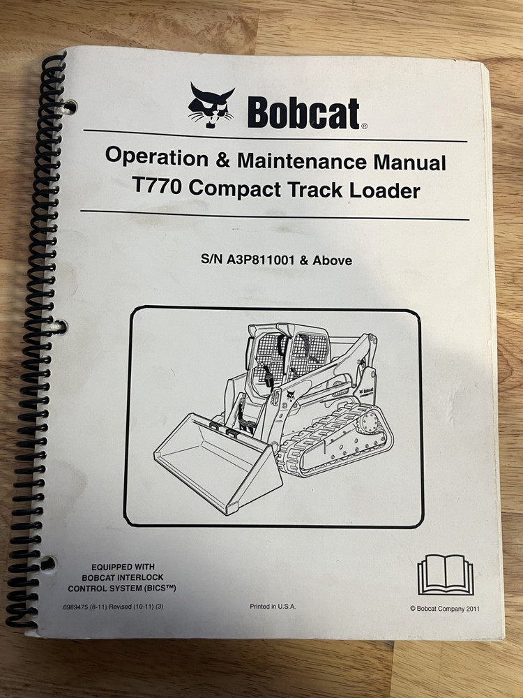 Bobcat T770 Compact Track Loader Operation & Maintenance Manual – 10/11