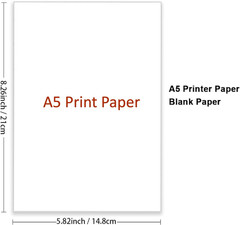 A5 Printer Paper – 100 Sheets, A5 Premium Bright White Paper, 28Lb Bond / 70Lb