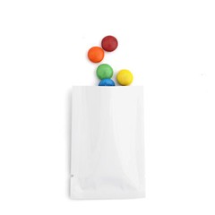 Flat Glossy White Open Top Mylar Bags Sample Pouches Variety QTY & Sizes