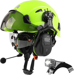 5-in-1 Hard Hat with Bluetooth, Visor, Ear Muffs & Headlamp