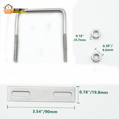 Stainless Steel Square U Bolt Clamp, Square Tube Clamps with Nut and Plate For