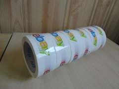 TWO ROLLS of eBay Branded Packaging Shipping Tape with Color Logo 75Yds x 2 in.
