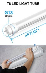 10 PACK LED G13 4FT 4 Foot T8 Tube Light Bulbs 18W 6500K Clear LENS Fluorescent
