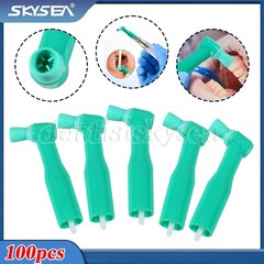 100pcs Dental Prophy Brush Cup Disposable 105° Angle Polish Brushes Green