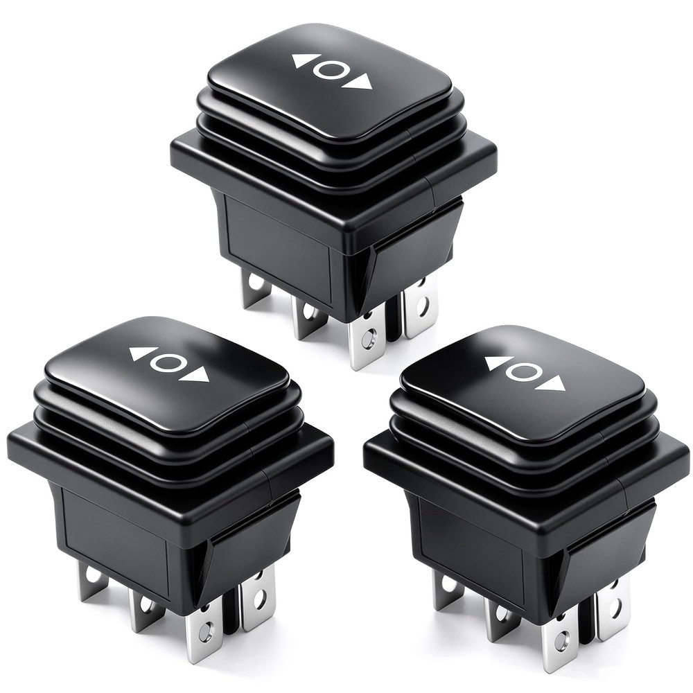 3Pcs Waterproof Momentary Rocker Switch /Off/, DC 12V 10A Toggle Power