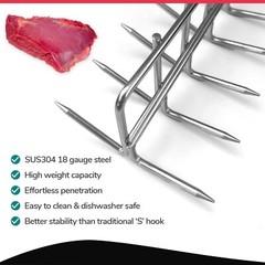 TSM® Heavy Duty Bacon Hanger Meat Hooks SUS304 Stainless Steel Butchers Hook