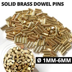 Ø 1mm 1.5mm 2mm 2.5mm 3mm – 6mm Metric Solid Brass Dowel Pins 2mm-15mm Length