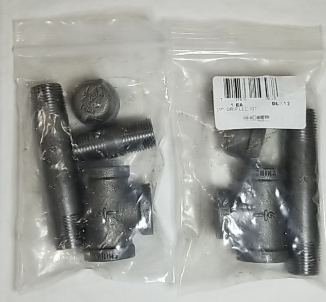 2 Kits Jones Stephens 1/2″ Drip Leg Kit Black Steel DLK12 Gas Line Drip Leg