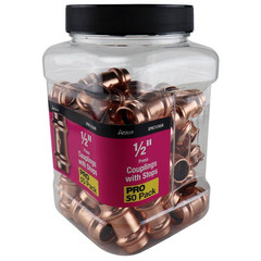 1/2 In. X 1/2 In. Copper Press X Press Coupling with Dimple Stop Pro Pack (50-Pa