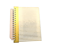Spiral Journal 120 Pages Lined 8.12×6.25 Wire Bound Gold -White Hard Cover NWOT