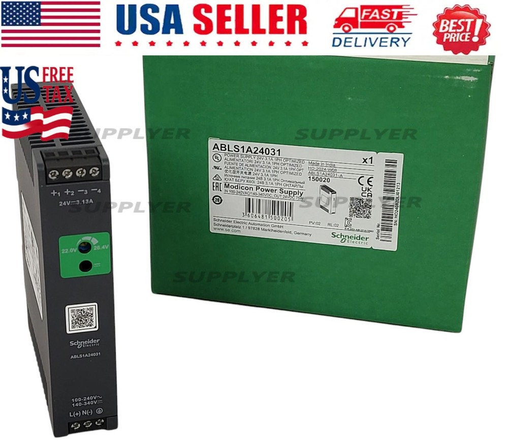 Schneider ABLS1A24031 Regulated Power Supply 100-240V AC, 24V 3.1 A Single Phase