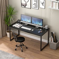 Computer Desk 55″ Large Laptop PC Study Writing Table Simple Office Desk Black